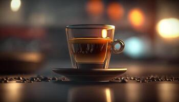 il aroma di italiano caffè espresso nel un' tazza ai generato foto