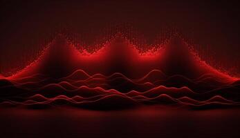 rubino splendore astratto rosso frequenze su buio sfondo ai generato foto