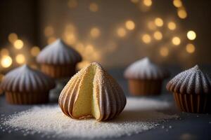 delizioso francese Madeleines con un' d'oro Crosta e morbido mollica ai generato foto