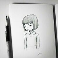 accademico figura disegno di ragazzo ragazza. disegno a mano nel matita. foto