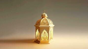 realistico Arabo lanterna su sfondo. islamico religioso concetto. 3d rendere. foto
