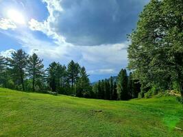 bellezza di natura verde paesaggio con nuvole foto