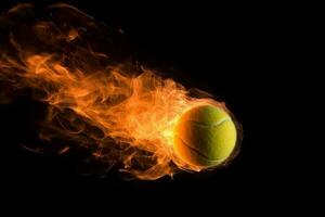 tennis palla fuoco potenza. creare ai foto