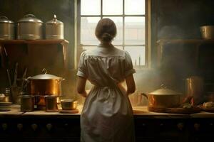 cucinare donna cucina. creare ai foto