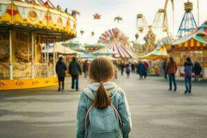 bambino estate divertimento divertimento parco. creare ai foto