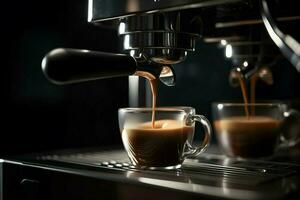 caffè espresso caffè macchina. creare ai foto