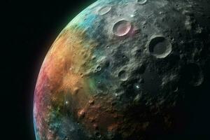 Luna colorato dettagliato cielo. creare ai foto