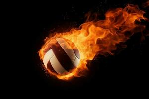 pallavolo fuoco sfera. creare ai foto