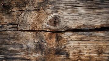 un' di legno log tagliare nel metà per svelare suo interno struttura e anelli. generativo ai foto