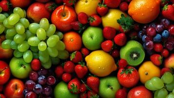 succoso frutta superiore Visualizza sfondo. ai generativo foto