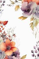 vuoto vuoto bianca pagina con olio pittura elegante floreale confine, leggermente bordi.ai generativo foto