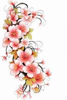 copia spazio di clipart di sakura fiori. ai generativo foto