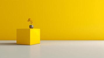 un' sbalorditivo Immagine di un' minimalista giallo, in mostra il magico eleganza trovato nel semplicità. ai generativo foto