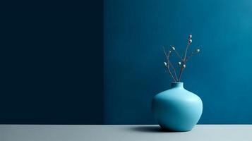 un' sbalorditivo Immagine di un' minimalista blu, in mostra il magico eleganza trovato nel semplicità. ai generativo foto