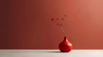 un' sbalorditivo Immagine di un' minimalista rosso, in mostra il magico eleganza trovato nel semplicità. ai generativo foto