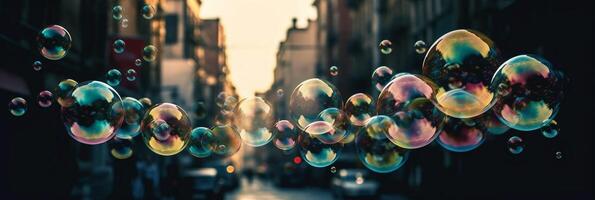 gigante bolle sfocato sfondo. ai generativo foto