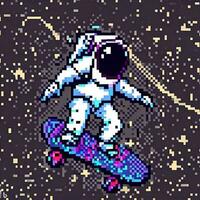 l'astronauta gioca a skateboard foto