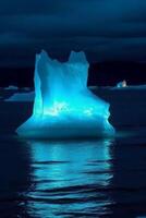foto di luminescente iceberg, sorprendente natura. ai generativo