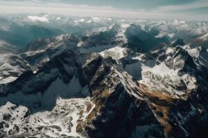 aereo tiro di bellissimo svizzero Alpi. ai generativo foto