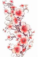 copia spazio di clipart di sakura fiori. ai generativo foto