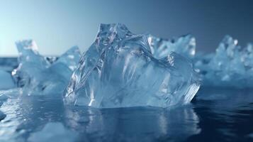 ghiaccio patatine fritte con un iceberg sfondo. ai generativo foto