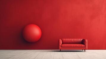 un' sbalorditivo Immagine di un' minimalista rosso, in mostra il magico eleganza trovato nel semplicità. ai generativo foto