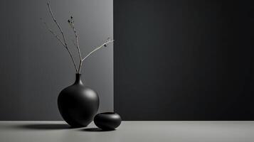 un' sbalorditivo Immagine di un' minimalista Nero, in mostra il magico eleganza trovato nel semplicità. ai generativo foto