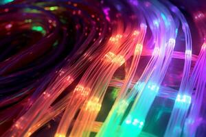 fibra ottico cavo Internet connessione. ai generativo foto