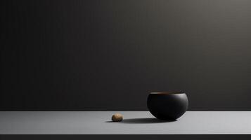 un' sbalorditivo Immagine di un' minimalista Nero, in mostra il magico eleganza trovato nel semplicità. ai generativo foto