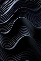 ondulato nero metallico 3d sfondo. ai generativo foto