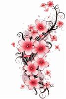 copia spazio di clipart di sakura fiori. ai generativo foto