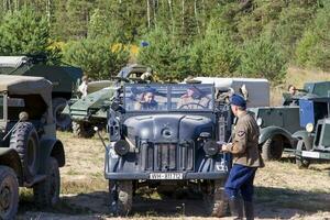 Mosca, Russia, 25-08-2018, esposizione di militare attrezzatura, Schermo di militare veicoli nel azione. foto