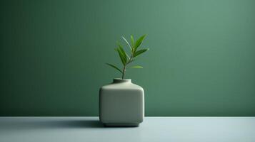 un' sbalorditivo Immagine di un' minimalista verde, in mostra il magico eleganza trovato nel semplicità. ai generativo foto