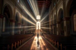 il santo leggero nel spazio. ai generativo foto