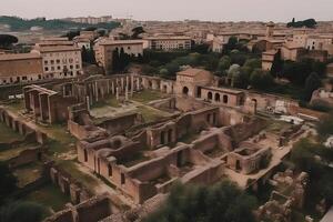 panorama aereo Visualizza di antico Roma. neurale Rete ai generato foto
