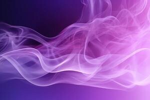 bellissimo astratto Fumo pendenza sfondo nel viola colore, ai generato foto