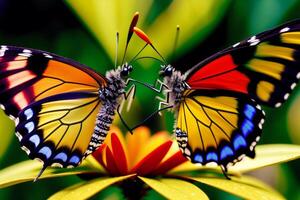un' bellissimo colorato la farfalla. il travolgente bellezza di farfalle. generativo ai foto