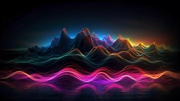 Esperienza il fusione di arte e tecnologia nel raggiante neon onde imbarcarsi su un' viaggio dove il confini fra arte e tecnologia generativo ai foto