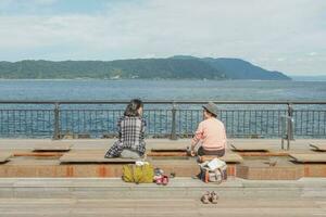 sakurashima, kyushu, giappone - ottobre 22, 2018 piede onsen a sakurajima isola foto