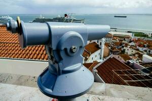 vista del telescopio della moneta foto