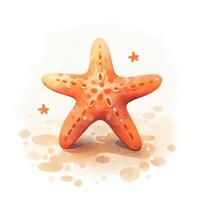 acquerello stella marina. illustrazione ai generativo foto