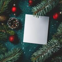 Natale sfondo con vuoto carta. illustrazione ai generativo foto