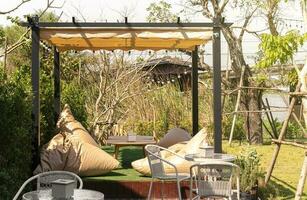 all'aperto vivente tenda nel Giardino dietro la casa foto