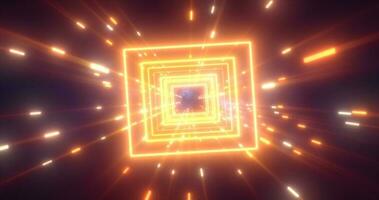 astratto arancia energia futuristico hi-tech piazza tunnel di volante Linee neon Magia raggiante sfondo foto