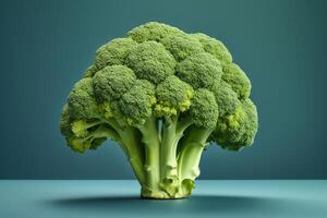 un' avvicinamento di fresco broccoli isolato. generativo ai foto