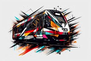 logo colorato arte futuristico prototipo carro treno generativo ai foto