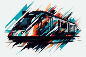 logo colorato arte futuristico prototipo carro treno generativo ai foto