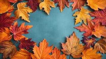 autunno caduta le foglie sfondo. illustrazione ai generativo foto