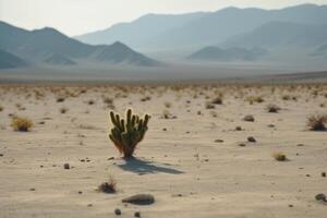 spinoso cactus nel il deserto caldo tempo metereologico generativo ai foto