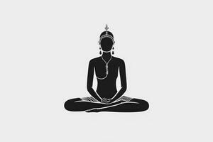 meditazione yoga umano nel loto minimalista logo orientale divinità generativo ai foto